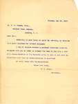 Letter from F. H, Drury to R. A. Franks 19 May 1903