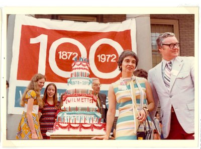 Mrs. Victor Bohlman and Mayor James A. Schweitert