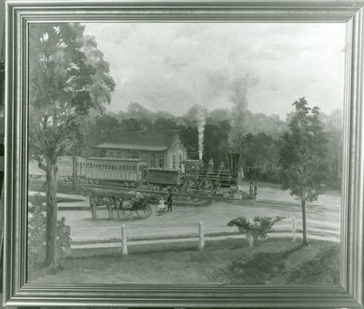 Painting of the Wilmette railroad station