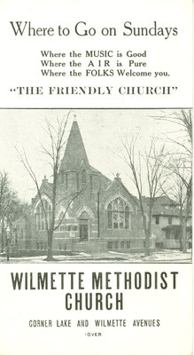 Wilmette Methodist Church advertisement card