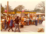 Fair booths near the commuter train