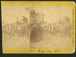 Stereograph of an outdoor tavern at Lake and Ridge Avenue about 1872