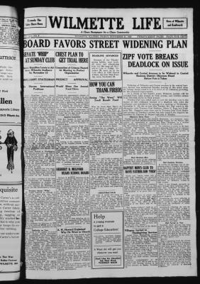 Wilmette Life (Wilmette, Illinois), 21 Nov 1924