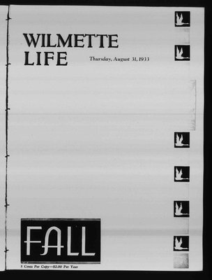 Wilmette Life (Wilmette, Illinois), 31 Aug 1933