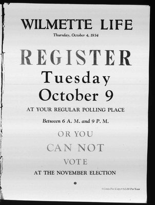 Wilmette Life (Wilmette, Illinois), 4 Oct 1934