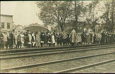 Waiting for President Roosevelt's train