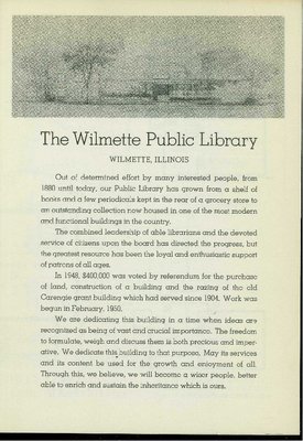 Program for Library Dedication 1951