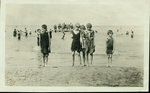 Children on Wilmette beach about 1918