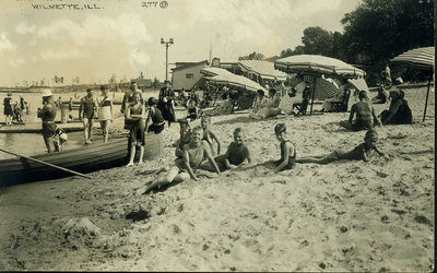 Beach in Wilmette about 1918