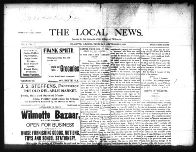 Local News, 1 Sep 1898