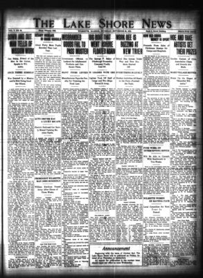 Lake Shore News (Wilmette, Illinois), 24 Sep 1914