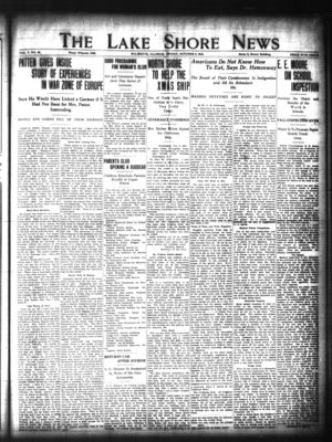 Lake Shore News (Wilmette, Illinois), 9 Oct 1914