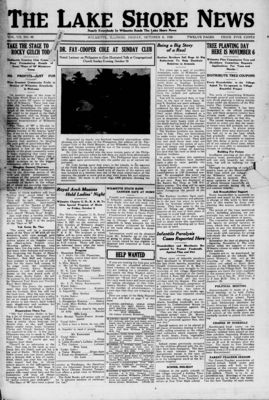 Lake Shore News (Wilmette, Illinois), 8 Oct 1920