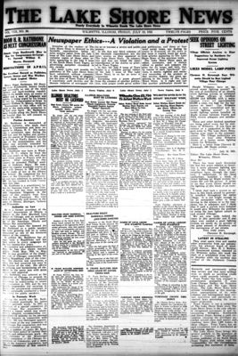 Lake Shore News (Wilmette, Illinois), 15 Jul 1921