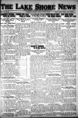 Lake Shore News (Wilmette, Illinois), 26 Aug 1921