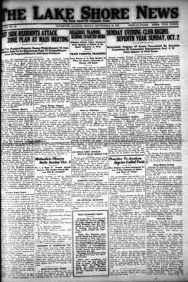 Lake Shore News (Wilmette, Illinois), 30 Sep 1921