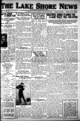 Lake Shore News (Wilmette, Illinois), 28 Oct 1921