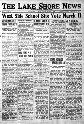 Lake Shore News (Wilmette, Illinois), 3 Mar 1922