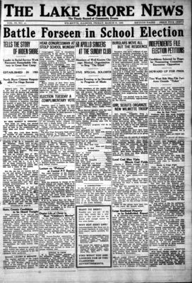 Lake Shore News (Wilmette, Illinois), 31 Mar 1922