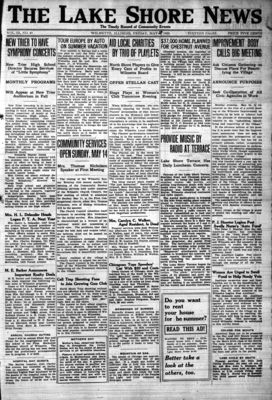 Lake Shore News (Wilmette, Illinois), 12 May 1922