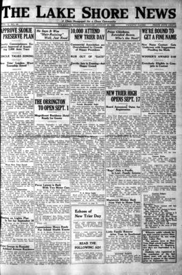 Lake Shore News (Wilmette, Illinois), 31 Aug 1923