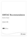 OHTAC recommendation : bariatric surgery [2005]