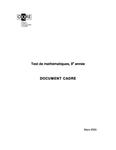 Test de mathématiques, 9e année : document cadre[ressource électronique] [2005]