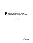 Report on the 2005 review of the Child and Family Services Act (CFSA)