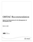 OHTAC recommendation : spinal cord stimulation for the management of neuropathic pain [2005]