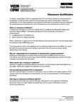 Clearance certificates : fact sheet [2003]