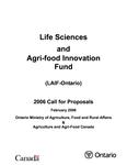 Life Sciences and Agri-food Innovation Fund (LAIF-Ontario) : 2006 call for proposals