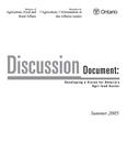 Discussion document : developing a vision for Ontario's agri-food sector [2005]