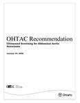 OHTAC recommendation : ultrasound screening for abdominal aortic aneurysms [2006]