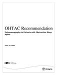 OHTAC recommendation : polysomnography in patients with obstructive sleep apnea [2006]