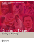 Opening doors, investing in prosperity : an update on the integration of the internationally trained into Ontario's workforce [2006]
