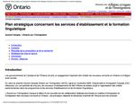 Plan stratégique concernant les services d'établissement et la formation linguistique[ressource électronique] : Accord Canada-Ontario sur l'immigration [2007]