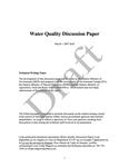 Water quality discussion paper : draft [2007]