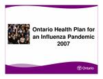 Ontario health plan for an infuenza pandemic 2007