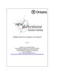 New Directions Research Program : 2008 call for letters of intent [2007]