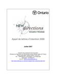 New Directions Research Program : appel de lettres d'intention 2008[ressource électronique] [2007]