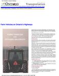 Farm vehicles on Ontario highways [2000]