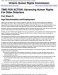 Time for action : advancing human rights for older Ontarians : fact sheet : age discrimination and employment [2001]