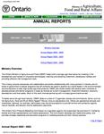 Annual reports 2002-2003, 2003-2004, 2004-2005 /Ministry of Agriculture, Food and Rural Affairs [2006]