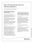 How will antivirals be used in an influenza pandemic? : fact sheet for health care providers [2007]