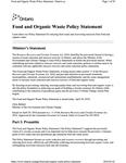 Food and Organic Waste Policy Statement [2018]
