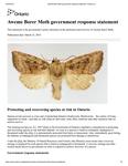 Aweme Borer Moth government response statement [2016]