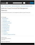 Abitibi-de-Troyes Provincial Park Management Statement [2007]