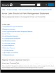 Arrow Lake Provincial Park : interim management statement [1991]