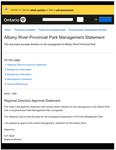 Albany River Provincial Park : interim management statement [1984]
