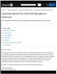 Alexander Stewart Provincial Park Management Statement [2001]